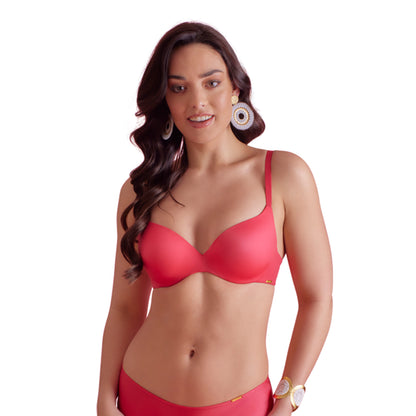 SAPPH Comfort Lichte Push -Up BH Rose Rood