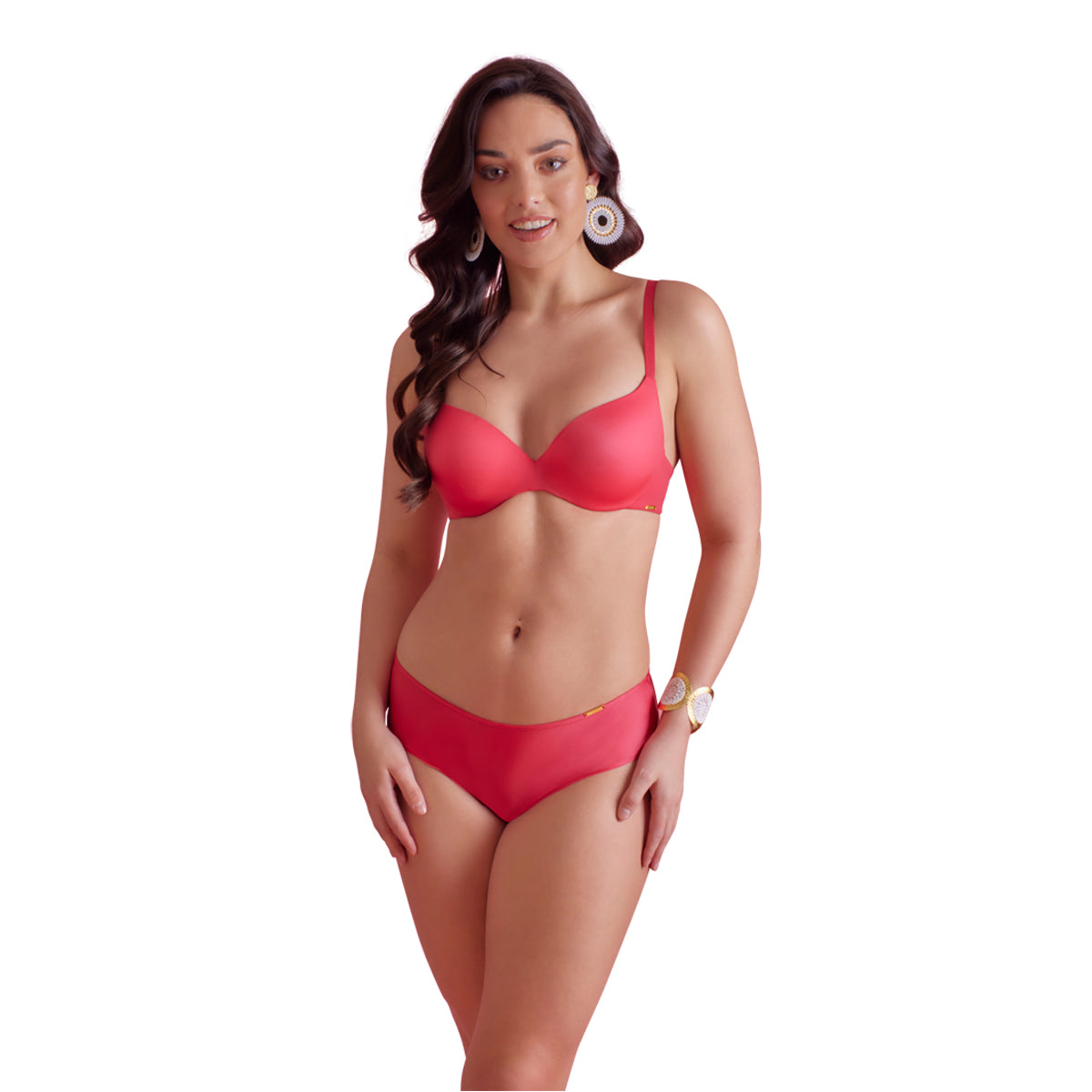 SAPPH Comfort Lichte Push -Up BH Rose Rood